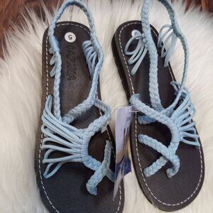 Capana Banyan Maya Women's Size 5 Blue Rope Sandals NEW